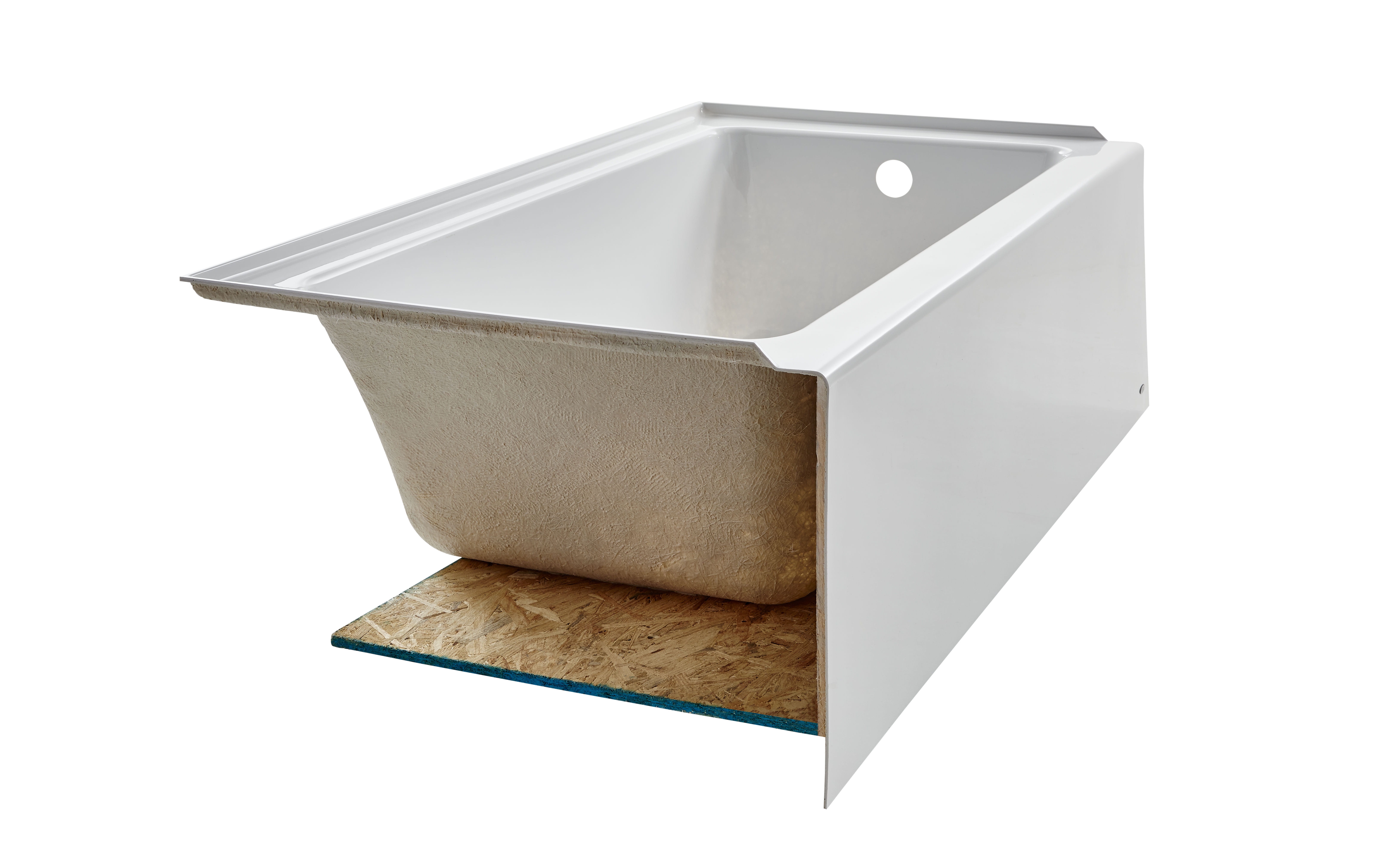 Studio 60 x 30 Inch Integral Apron Bathtub With Right Hand Outlet WHITE
